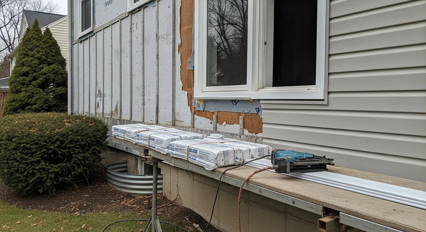 Freshly installed exterior siding on a single-family home in Columbia, Maryland, showing tight panel alignment and clean trim work around windows. The completed exterior reflects a moisture-resistant finish suited to Howard County's four-season climate.